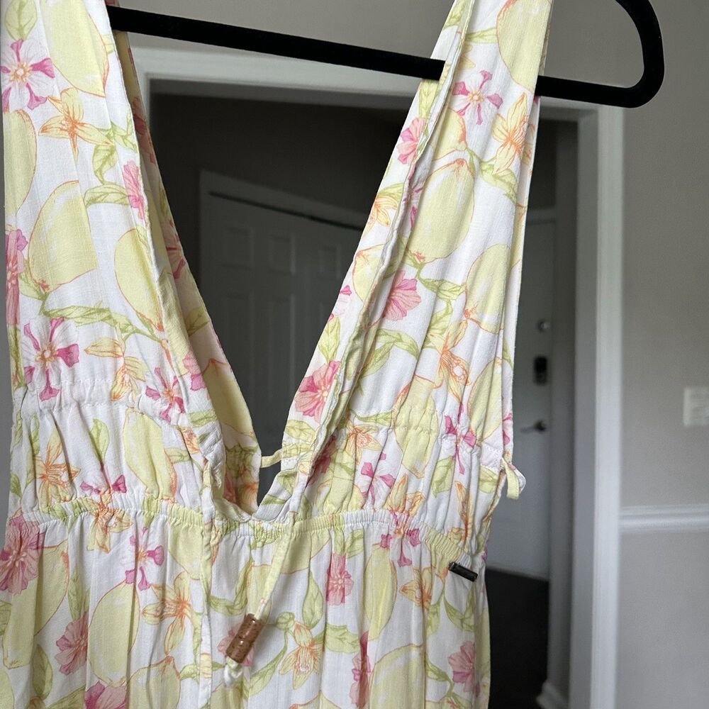 Maaji Eva Maxi Dress in Lemonade Women’s Long Yellow Pink Tropical Print Sz S - Picture 13 of 14